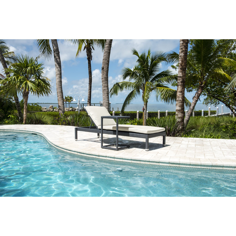 Onyx Outdoor Wicker Chaise Lounge with Cushion, Standard