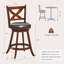 Ensemble de 4 tabourets de bar pivotants Winston Porter à hauteur de comptoir de 24 pouces avec dossier haut-1225352445