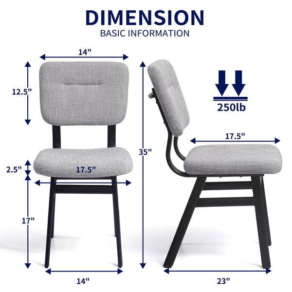 Sofid Fabric Metal Upholstered Back Side Chair