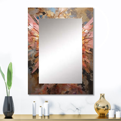 Rose et bleu papillon femme glam - miroir glamour femme, miroir mural unique Glam, impression sur métal
