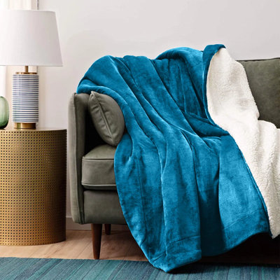 Super Soft Sherpa Fleece Fur Thick Dual Sided Flannel Reversible Blanket Throw