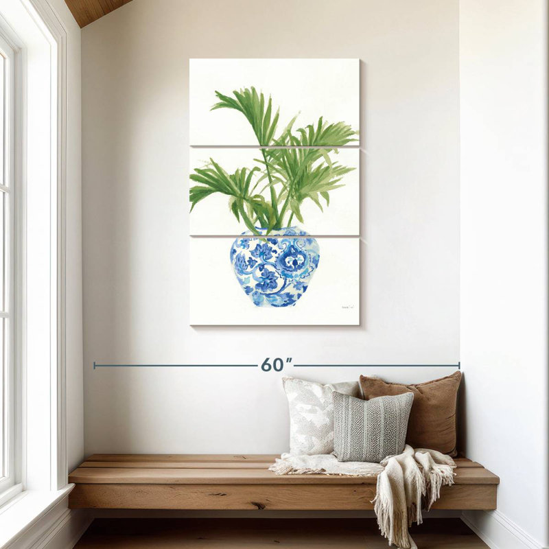 Palmier Harnek - blanc chinois / vert foncé, H 45 po x l 28 po