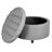 Niche Knight  28" Large Round Pintucked Storage Ottoman With Lift Off Lid - Gray-415443468-415443471