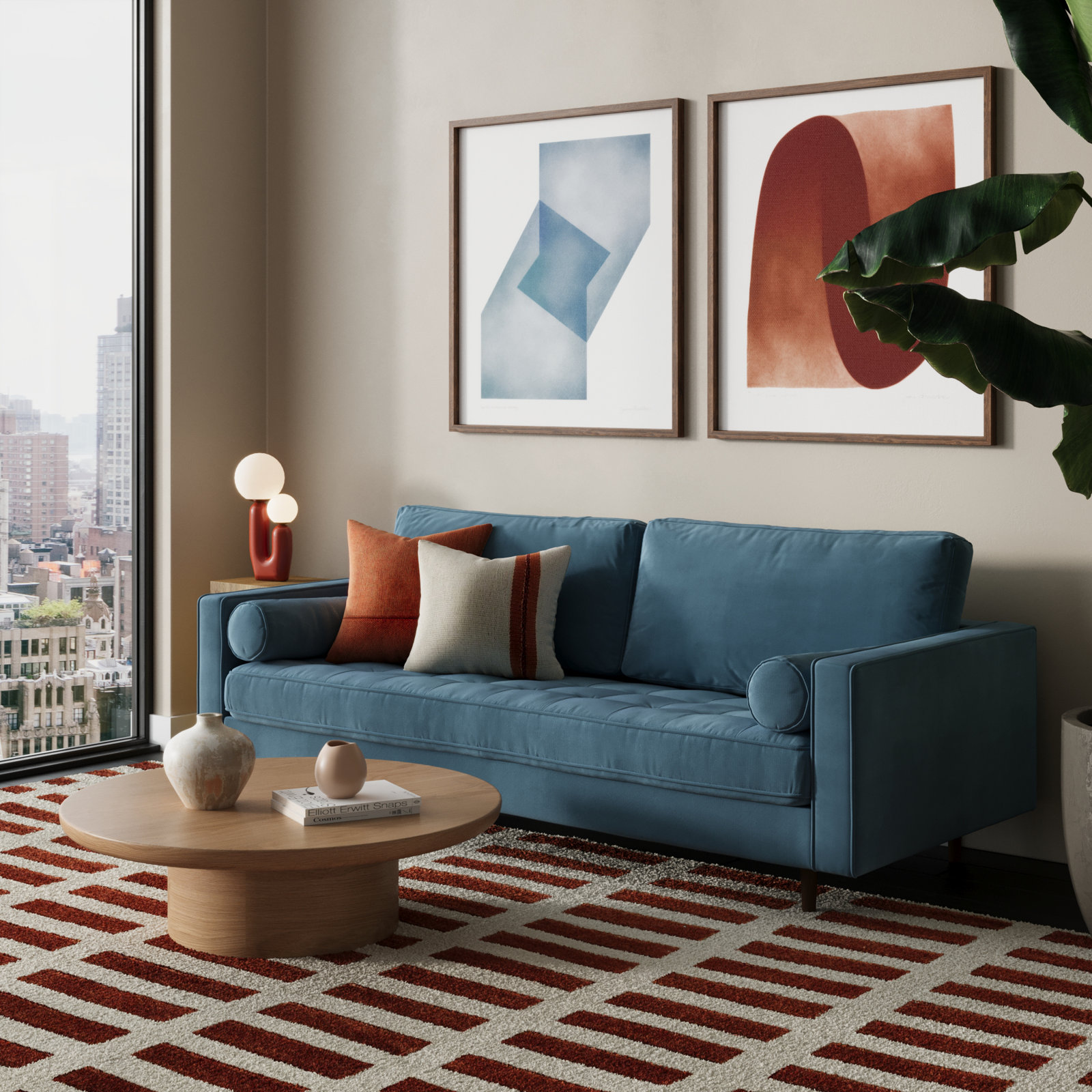 Pritchett 83" Velvet Sofa, Bella Ocean Performance Velvet