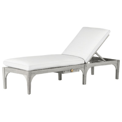 Club Teak 82.38" Long Reclining Single Chaise with Cushions