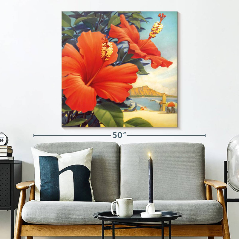 Harnek Hibiscus Beach Day, 33" H x 33" W