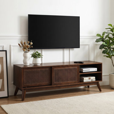 Meuble télé 59 po Mid-Century Rattan