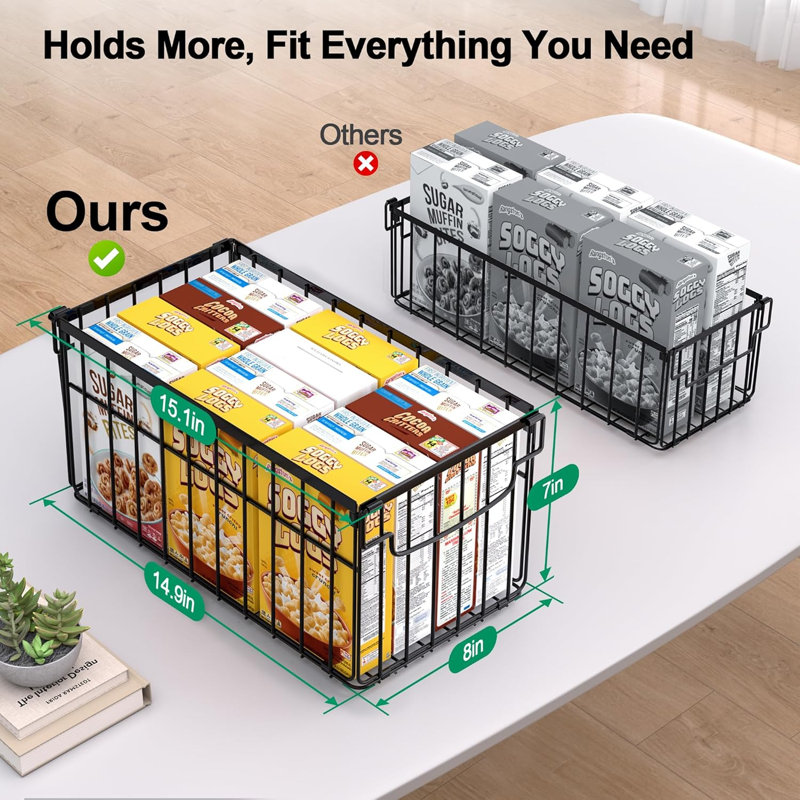 Pack Stackable Deep Chest Freezer Organizer Bins, Foldable Baskets With Handles,Black