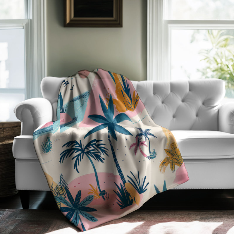 Jeté Blush Island Retreat - 1 pièce Sherpa Blan Premium, L 60 po x L 80 po