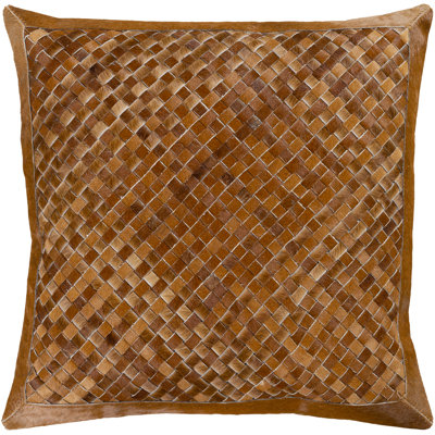 Cesta Geometric Leather/Suede Throw Pillow
