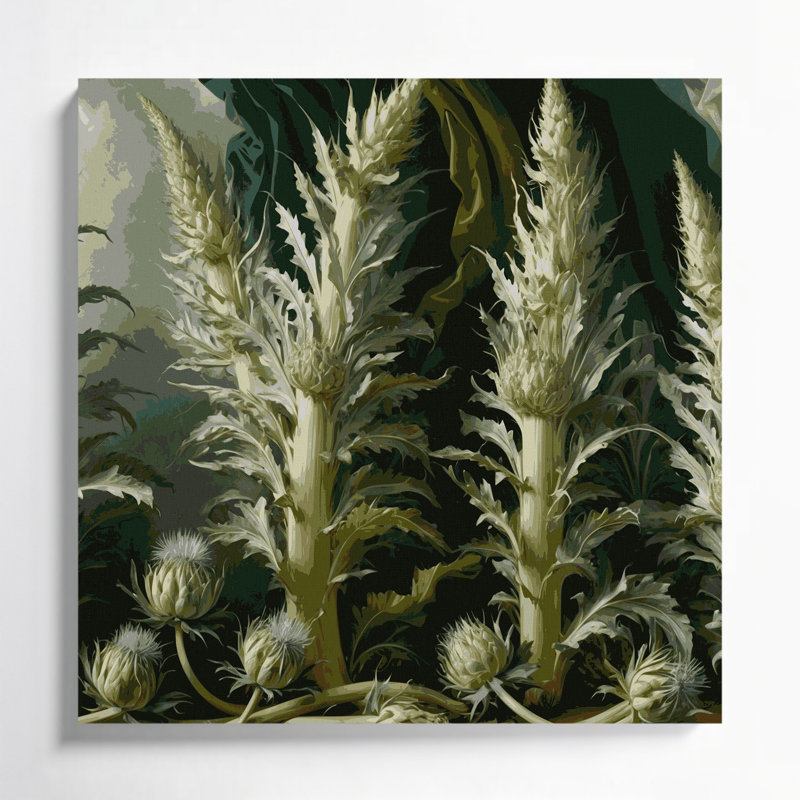 Art mural sur toile légumes vert cardon, H 16 po x l 16 po