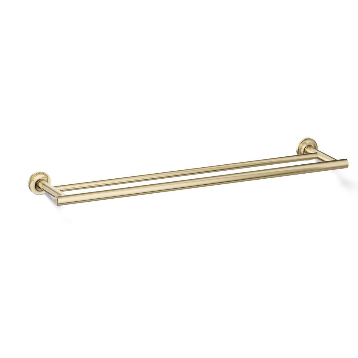 Purist 25" Double Wall Mounted Towel Bar, Vibrant French Gold