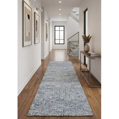 Light Green 100% Wool Handmade Solid Plain Runner Indoor Area Rug Hand Tufted