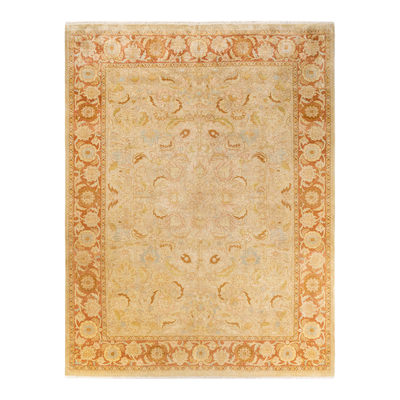 Tapis unique en laine noué à la main 9 pi 1 po x 12 pi 1 po nouvel âge Hayner