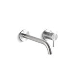 Acquaco Linki Deco Wall Mount Two-Hole Single Handle Bathroom Lavatory Faucet with 6-3/4'' Spout Reach