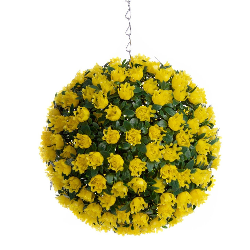 Faux Plant, Yellow, 23cm H x 23cm W x 23cm D
