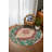 Otto Burgundy Green Beige Oriental Machine Printed Cotton Polyester Area Rug-1439379445