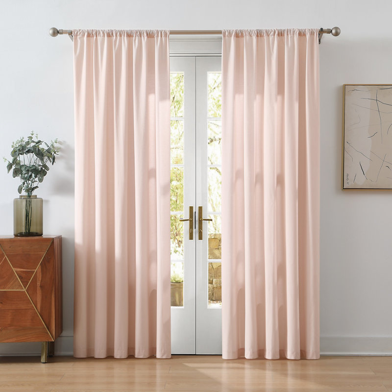 Paire de rideaux en coton Canale, L 50 po x L 84 po, Rosé