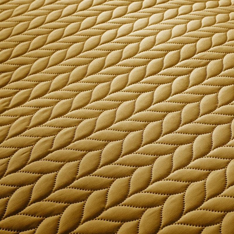 Premium Embossed Bedspread Set With Matching Pillowcases, Full/Queen Bedspread + 2 Standard Pillowcases, Ochre