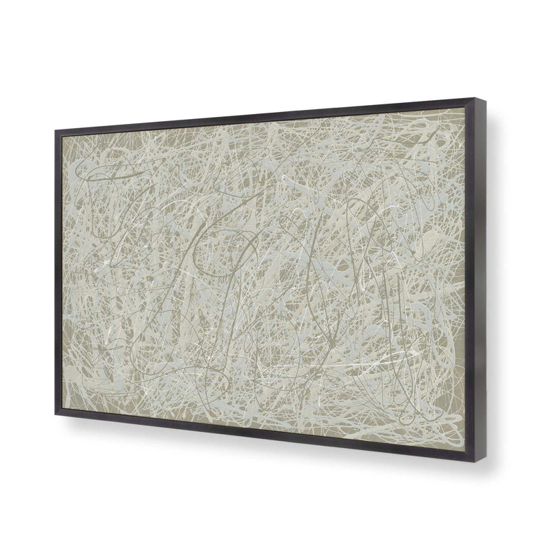 Impression abstraite tempête de sable, H 12,25 po x l 15,25 po, Encadrement ouvert, zinc vieilli
