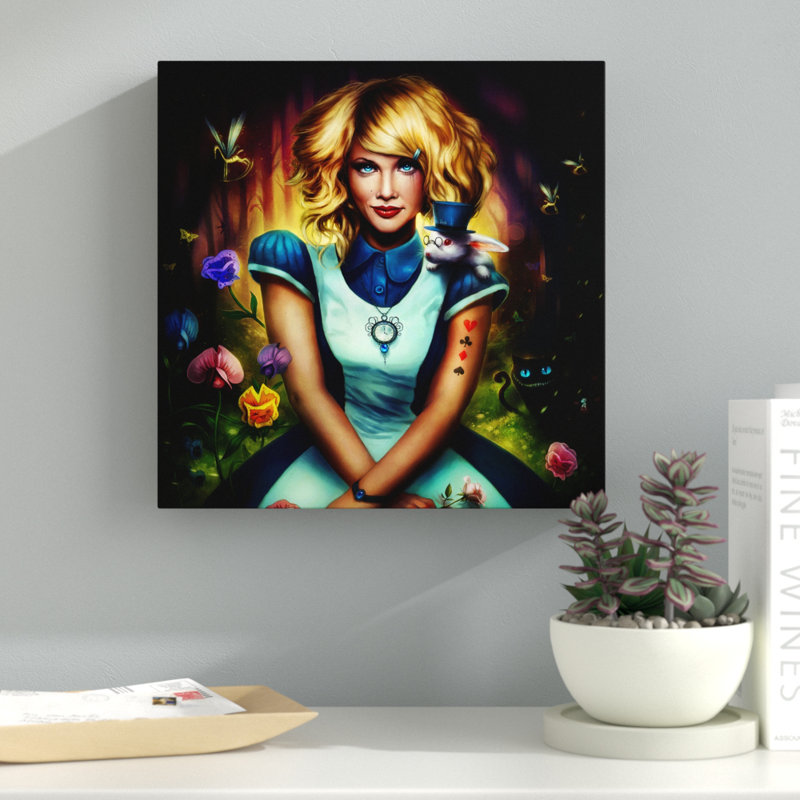 «Alice au pays des merveilles», impression sur toile tendue, H 24 po x l 24 po