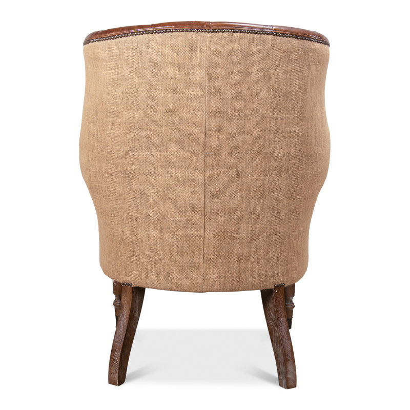 Welsh Wingback Chair, Vintage Cigar Genuine Leather