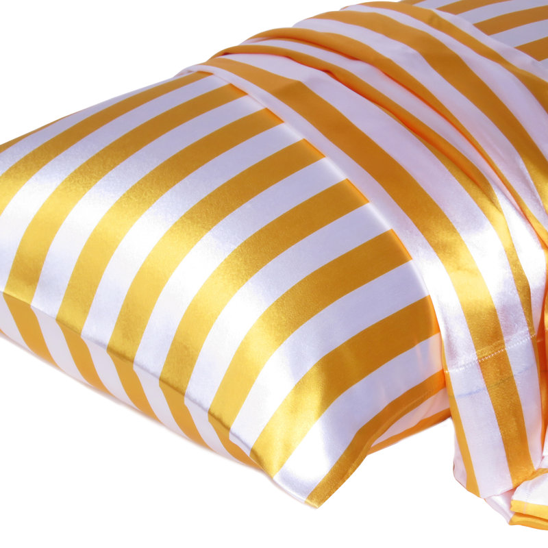 Satin Striped Sheet Set, King Case Pack with 1 Pillowcase, Apricot Tan
