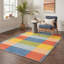 Tapis intérieur bleu / rouge / jaune Liadan Verve lavable à la machine avec envers antidérapant-128992109