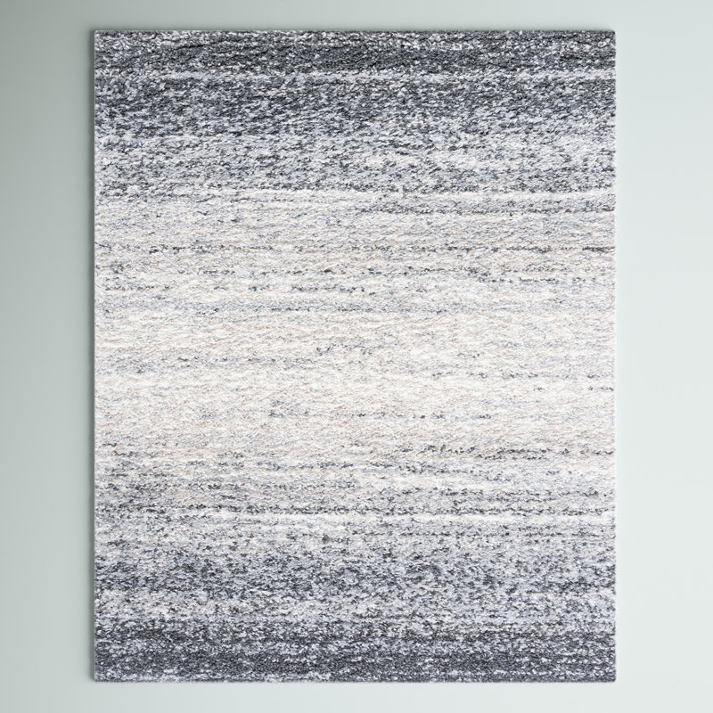 Mena Abstract Black/Gray Area Rug, Rectangle 4'5" x 6'5"