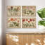 «Red Wildflowers Collages», œuvre d'art moderne, impression encadrée, affiche, salle de bain-104785194-104785198