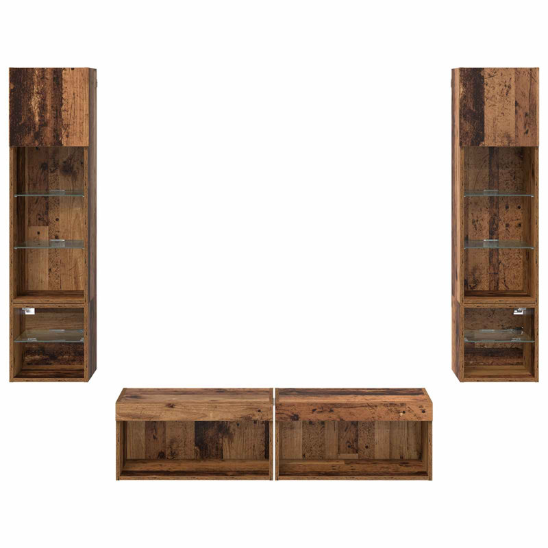 Unfinished TV Stand for TVs up to 24", Old Wood