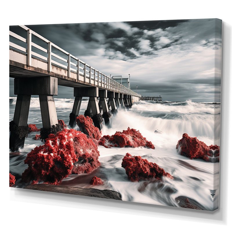 Pier Whispering Waves I sur impression sur toile, Toile tendue, H 30 po x l 40 po x P 1,5 po