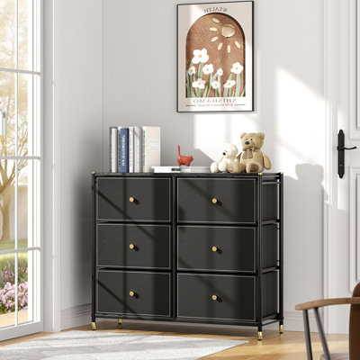 Amiley Steel 88 cm W Chest of 6 Drawers