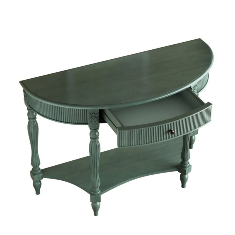 Console de 45 po en demi-lune Farmhouse, Antique Green