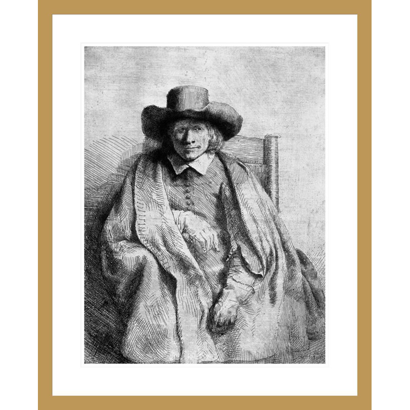 «Clement de Jonghe» par Rembrandt van Rijn - estampe numérique encadrée, H 28,87 po x l 23,5 po