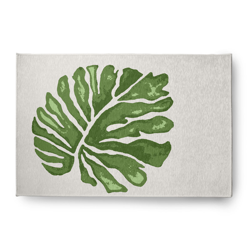 Tapis en chenille à grandes feuilles, Rectangle 4 pi x 6 pi