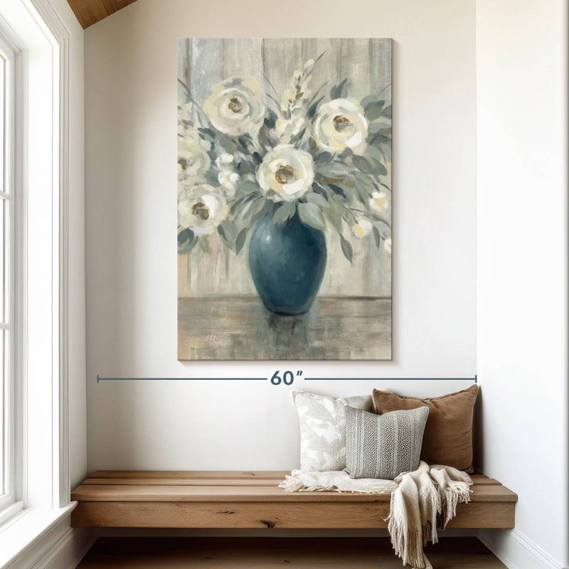 Harnek Gray Barn Floral, 51" H x 34" W
