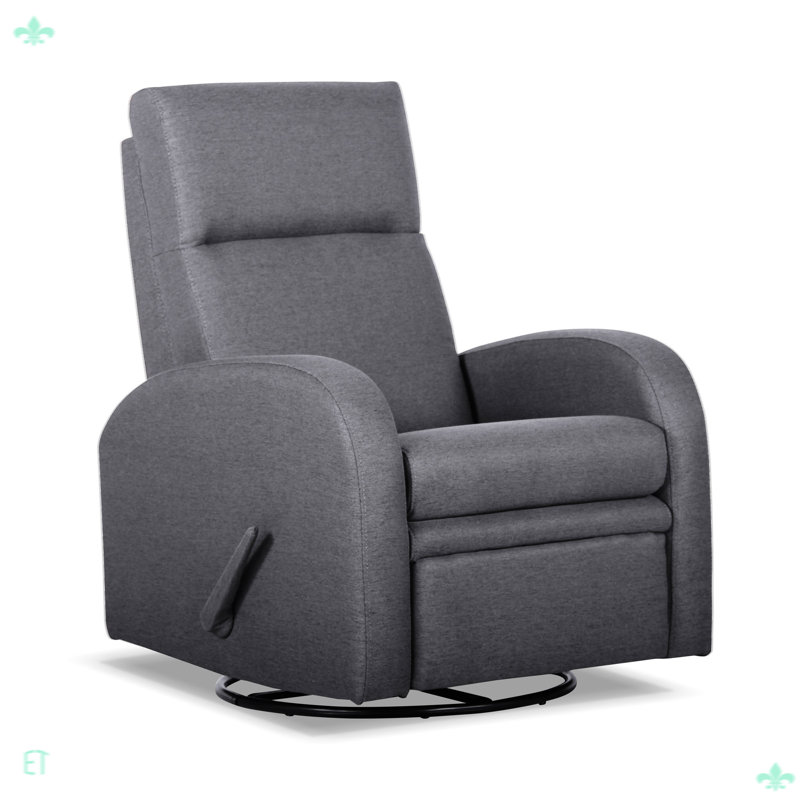 Fauteuil inclinable et pivotant à poignée manuelle, Tissu fumé