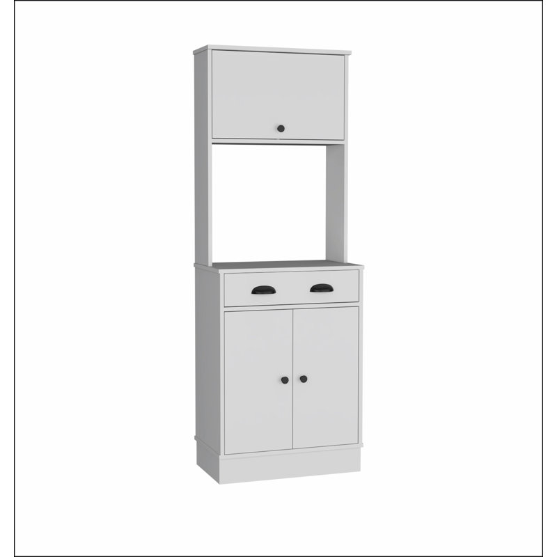 White 2-Cabinet Kitchen Pantry, White