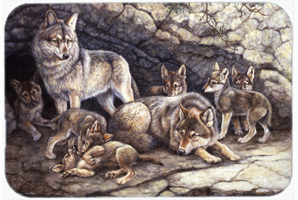 Caroline loup wolves par la planche à découper en verre de coin-détente