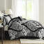 Édredon noir grand - 7 pièces Coton complexe imprimé. Remplir. 2 taies décoratives, 3 coussins, 1 édredon, . Fluffable et confortable taille pièce noir. Très bien. Complet avec lavable à la machine-129576685-129576688