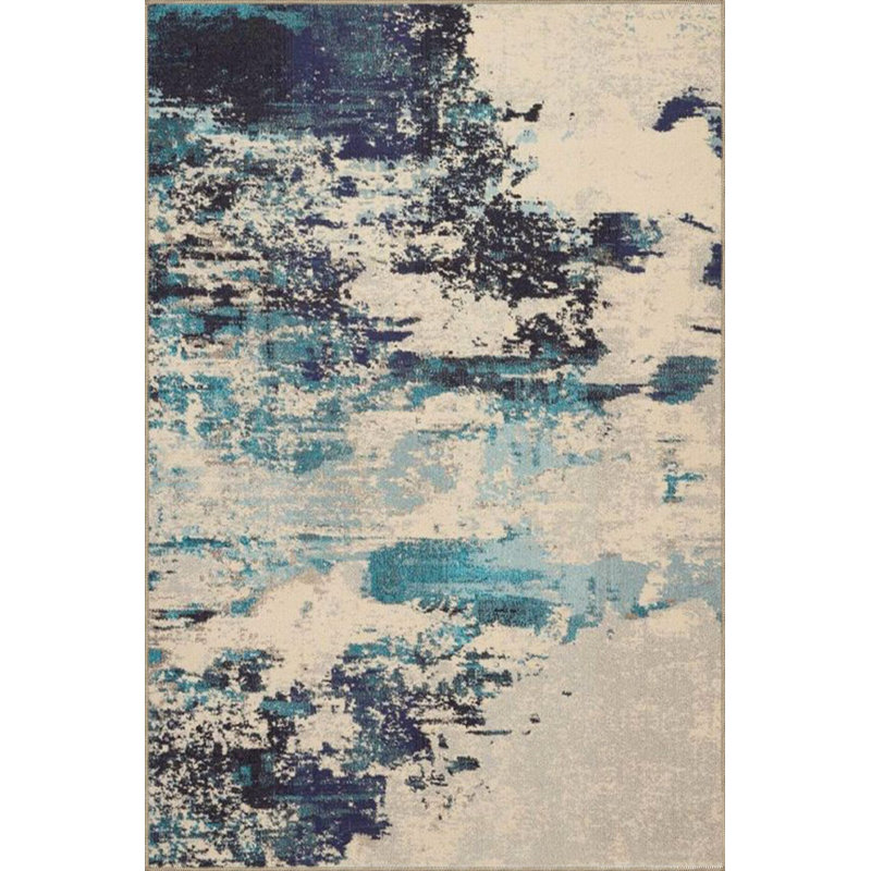 Tapis crème crème à motif tissé lavable à la machine, Sous-tapis rectangulaire 3 pi 11 po x 5 pi 11 po i