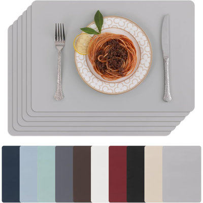 Placemats Set Of 6 Faux Leather