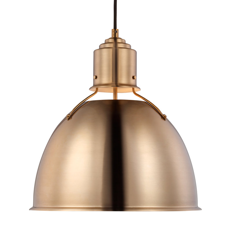 Luminaire suspendu en forme de dôme à 1 lumière Arbogast, Laiton satiné