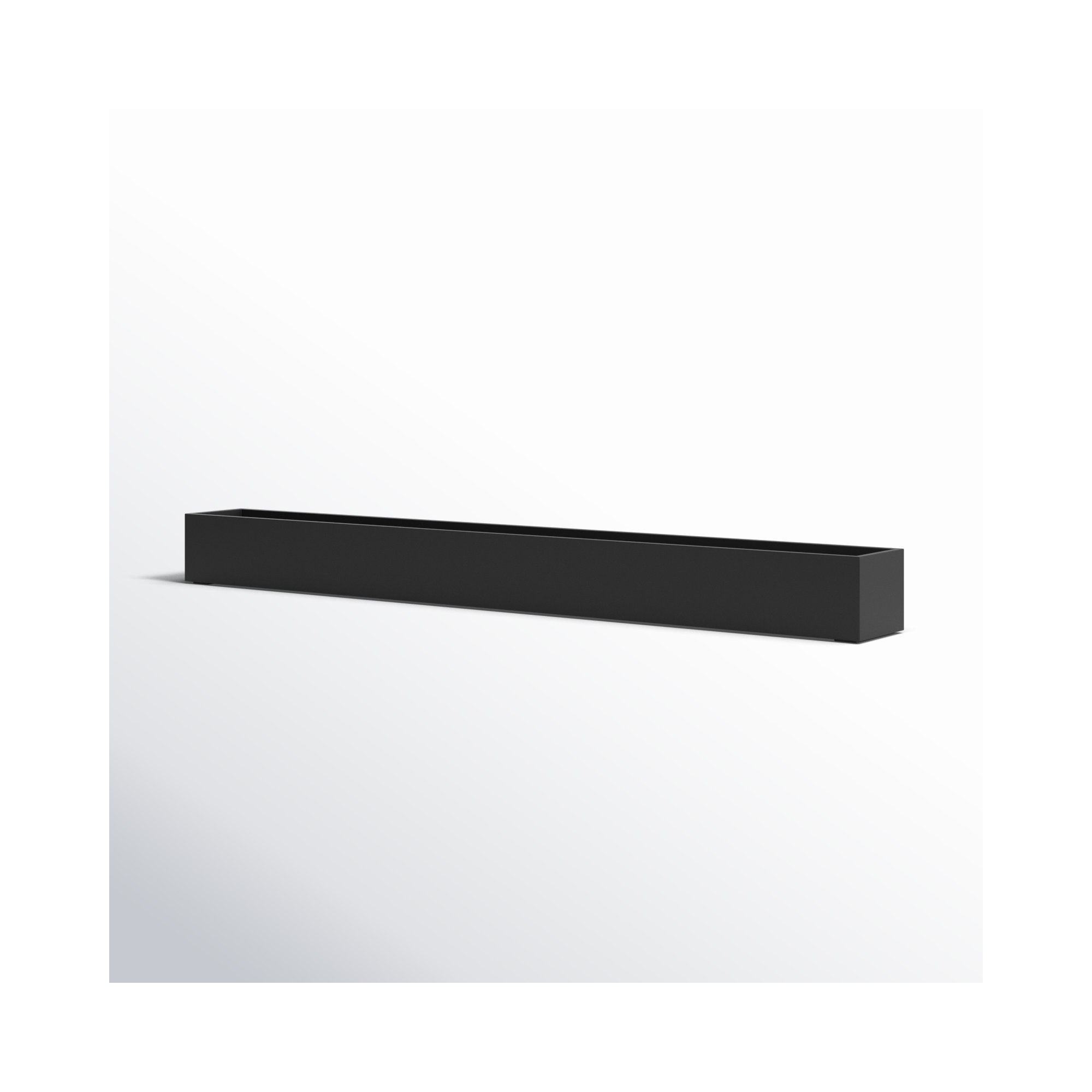 Geo Series Plastic Planter Box, 3" H x 32" W x 3.5" D, Black, Set of 1