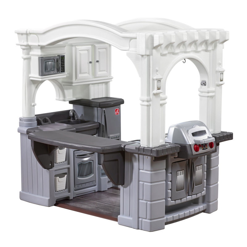 Step2 Gray Grand Walk-In Classic Toddler Pretend Play Kitchen Set Kitchen Set