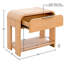 Table de chevet contemporaine avec coins arrondis et plateau en bois massif