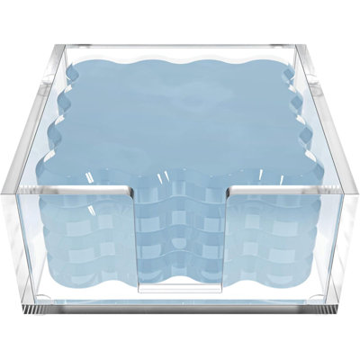 Square Scalloped Acrylic Drink Coaster Set 4‑Pack With Square Holder