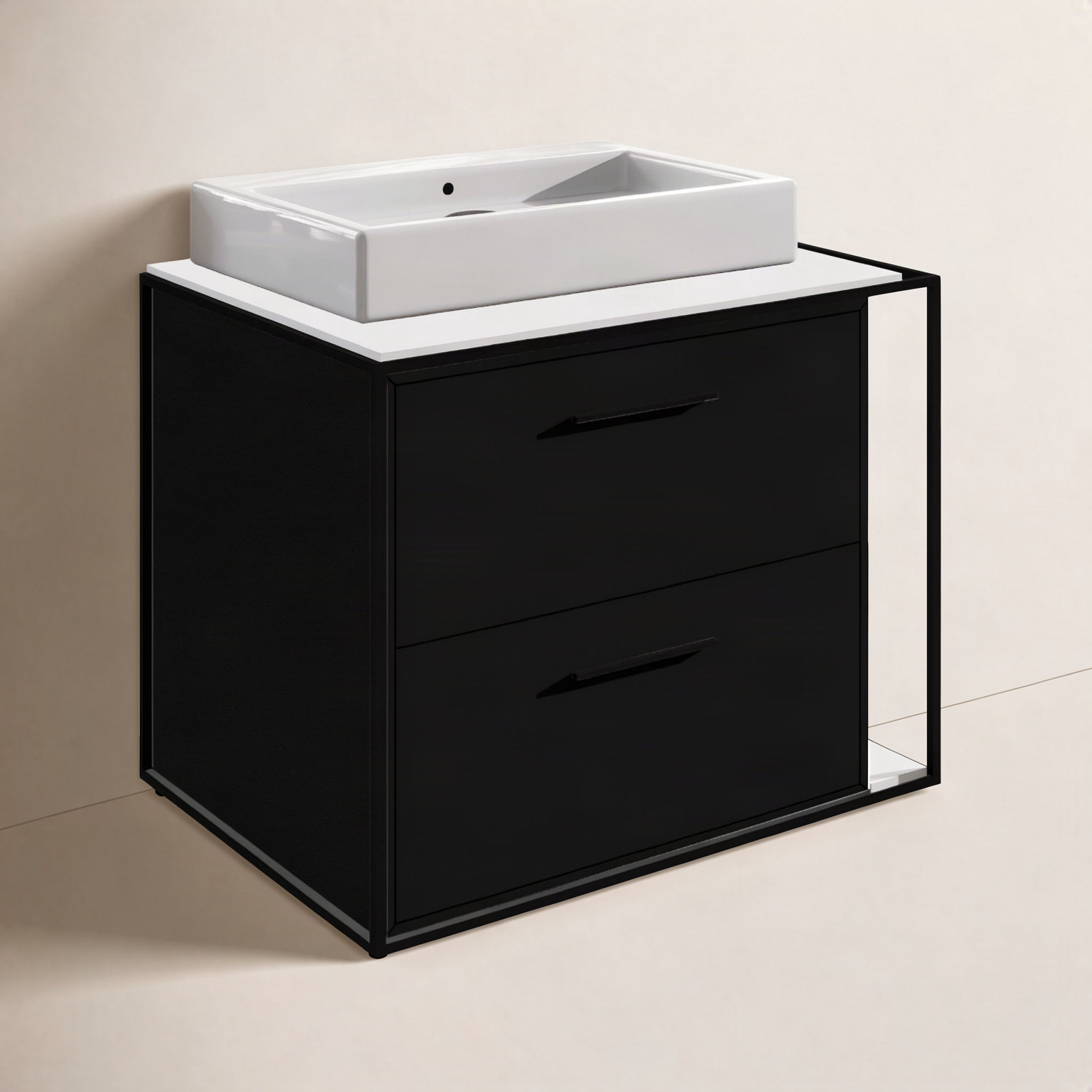 Linea 24'' Single Bathroom Vanity, Azure, Brushed Stainless Steel, Wall Mount