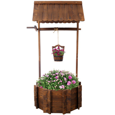 Pot à fleurs rustique en bois à souhait